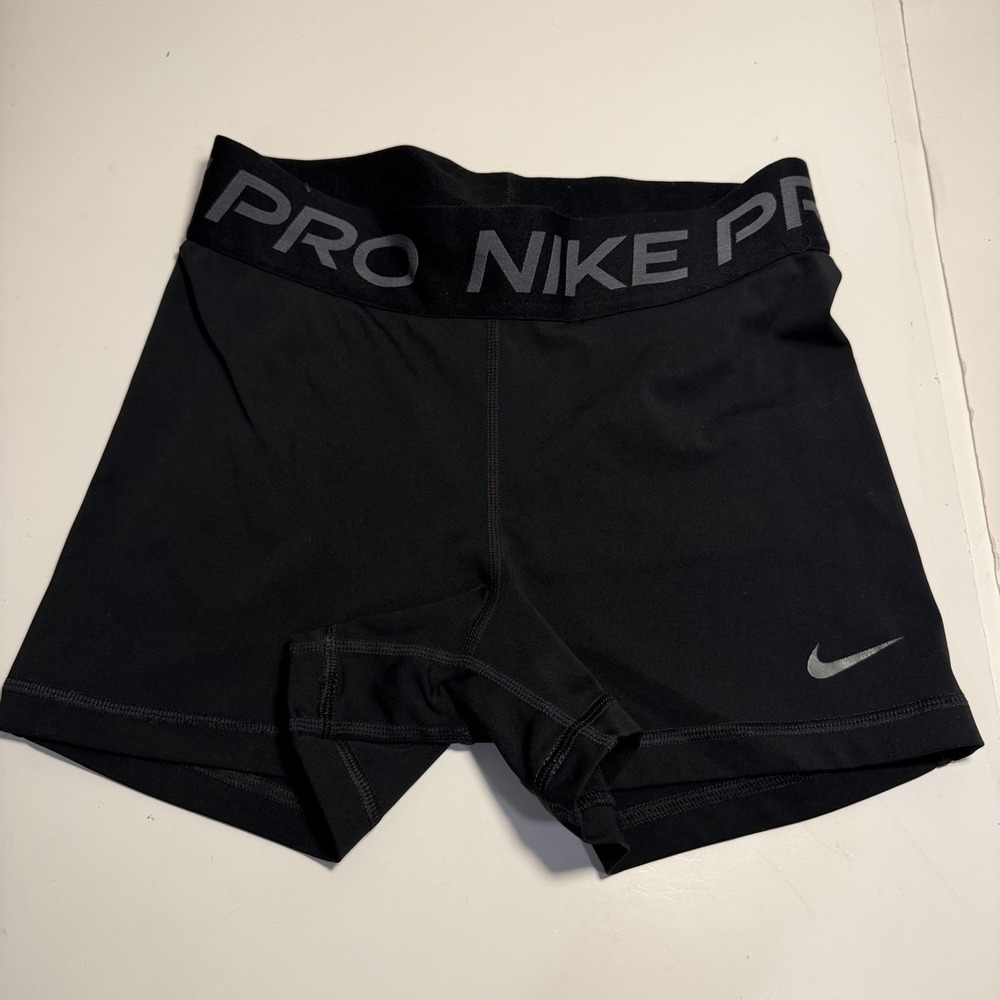 NIKE PRO Dri-Fit Training Shorts Black 2.5" Polyester Sports Small Black